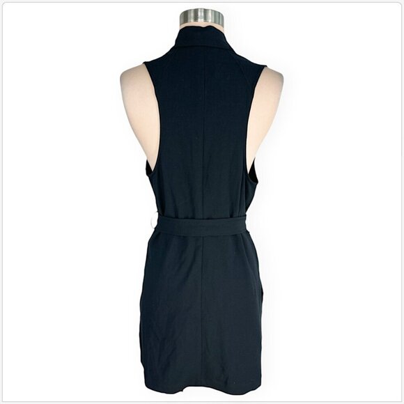 Banana Republic Black Drapery Draped Wrap Belted Vest Jacket Sleeveless NWT XS - Picture 4 of 5